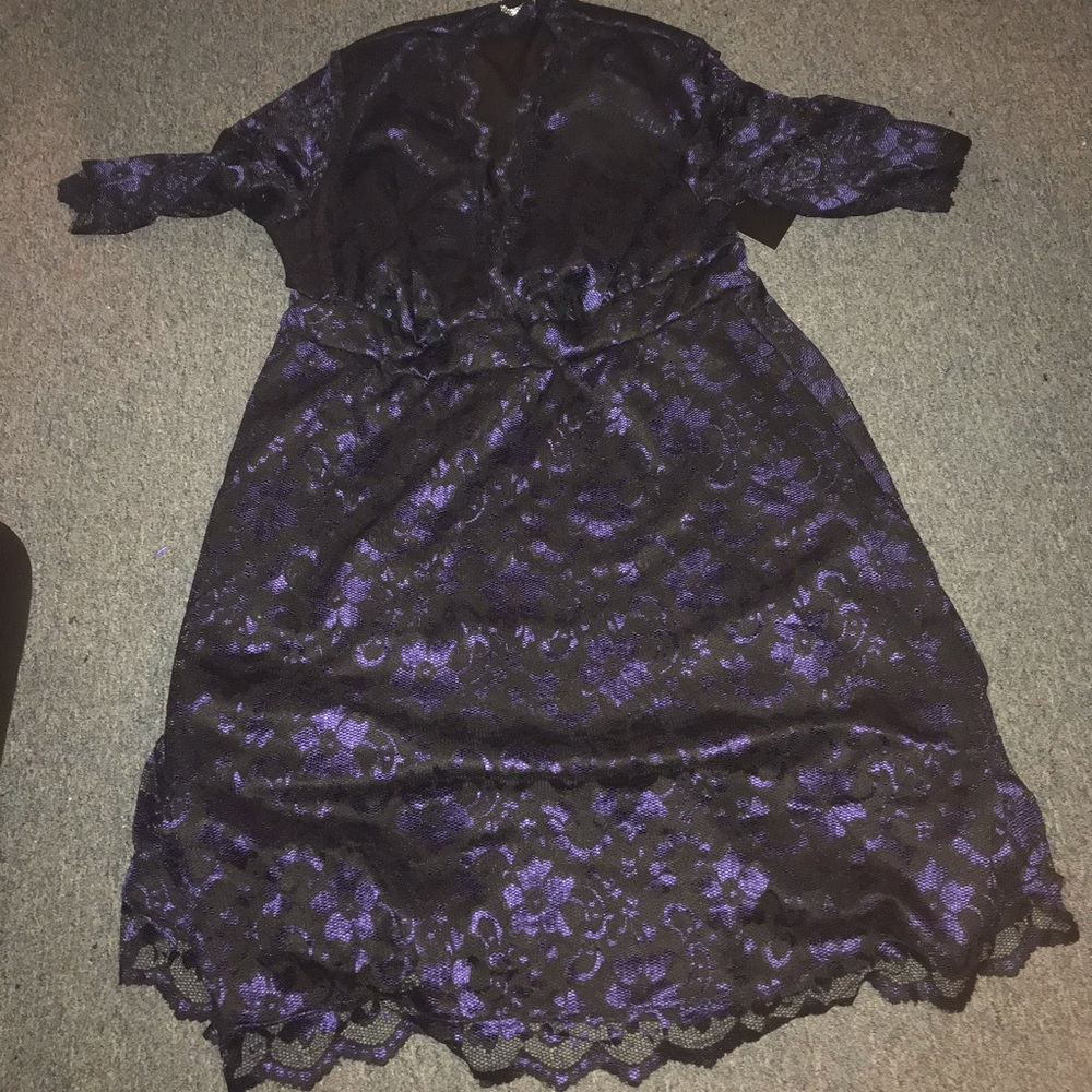 Dark purple lace kiyonna dress.